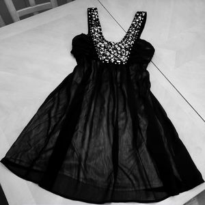 Sheer black Babydoll Cocktail dress